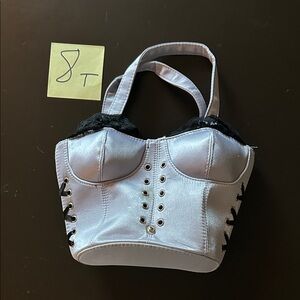 Stylish White Corset Mini Bag